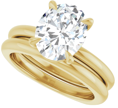 Sužadėtuvių Žiedas „Claw-Prong Euro Shank“ 14k yellow gold Oval 10mm x 8mm (10)
