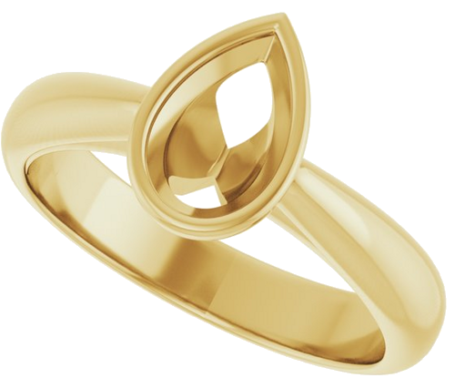 Sužadėtuvių Žiedas „Bezel-Set Solitaire“ 14k yellow gold Pear 8mm x 5mm (5)