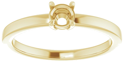 Sužadėtuvių Žiedas „Solitaire“ 585 Geltonojo Aukso Round 4.1mm (3)