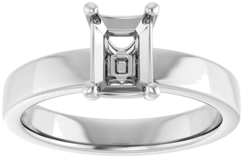 Sužadėtuvių Žiedas „Solitaire“ 14k white gold Emerald 7mm x 5mm (3)
