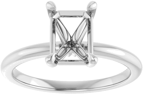 Sužadėtuvių Žiedas „Claw-Prong“ 950 Platinos Emerald 8mm x 6mm (3)