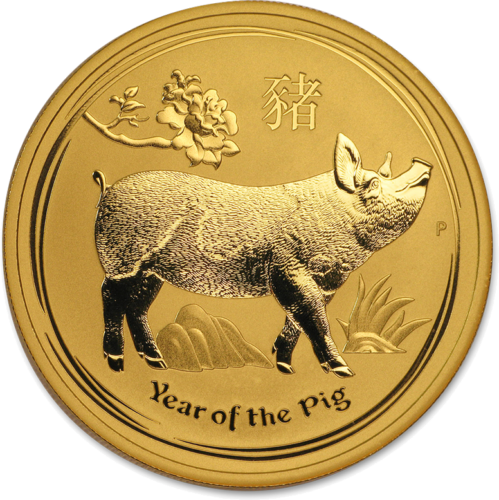 2019 Kiaulės metai (Lunar II) Australija 1 oz auksinė moneta (1)