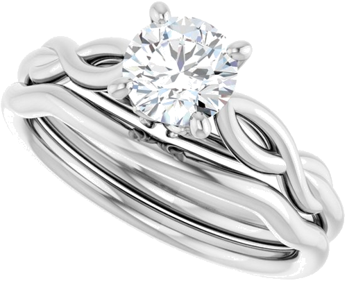 14K White  5.8 mm Round Solitaire Engagement Ring Mounting (10)