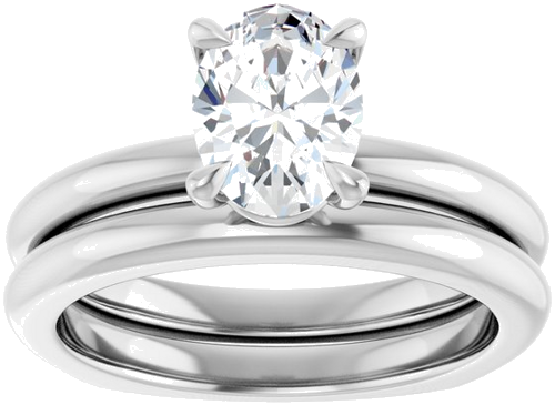 Sužadėtuvių Žiedas „Claw-Prong Euro Shank“ 14k white gold Oval 8mm x 6mm (8)