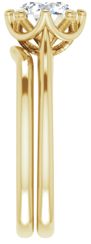 Sužadėtuvių Žiedas „Solitaire“ 585 Geltonojo Aukso Round 7.4mm (9)