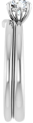 Sužadėtuvių Žiedas 14k white gold Round 5.2mm (9)