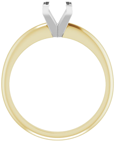 Sužadėtuvių Žiedas „V-End Solitaire“ 585 Baltojo Ir Geltonojo Aukso Square 5mm (2)