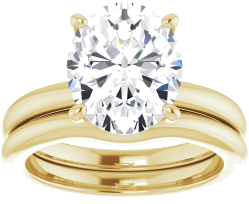 14K Yellow  11x9 mm Oval Solitaire Engagement Ring Mounting (8)