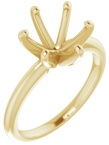 14K Yellow  9 mm Round Solitaire Engagement Ring Mounting (1)
