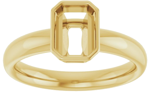 Sužadėtuvių Žiedas „Bezel-Set Solitaire“ 18k yellow gold Emerald 7mm x 5mm (3)