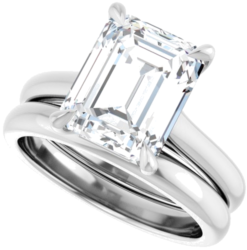 Sužadėtuvių Žiedas „Claw-Prong“ 14k white gold Emerald 10mm x 8mm (10)