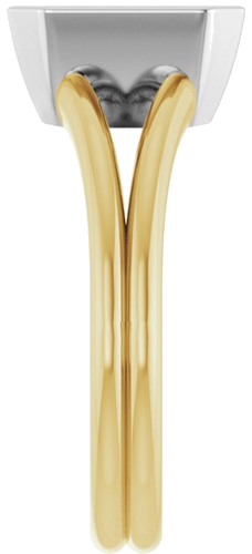 Sužadėtuvių Žiedas „Bezel-Set Solitaire“ 750 Baltojo Ir Geltonojo Aukso Emerald 9mm x 7mm (4)