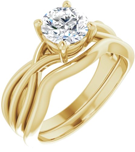 Sužadėtuvių Žiedas „Solitaire“ 14k yellow gold Round 6.5mm (6)