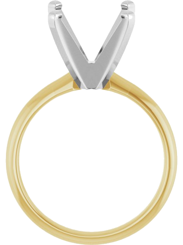 Sužadėtuvių Žiedas „Solitaire“ 14k yellow/white gold Square 8mm (2)