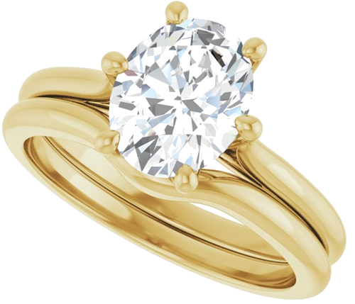 Sužadėtuvių Žiedas „Solitaire“ 14k yellow gold Oval 9mm x 7mm (10)