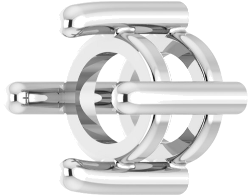Pakabukas „Round 4-Prong Cabochon“ 585 Baltojo Aukso Round 3.5mm (2)