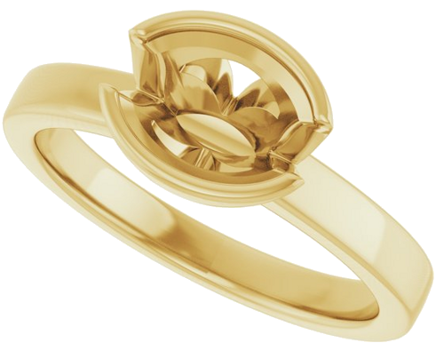 Sužadėtuvių Žiedas „Half-Bezel Solitaire“ 14k yellow gold Oval 8mm x 6mm (5)