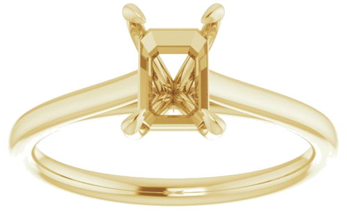 Sužadėtuvių Žiedas „Solitaire“ 585 Geltonojo Aukso Emerald 7mm x 5mm (3)