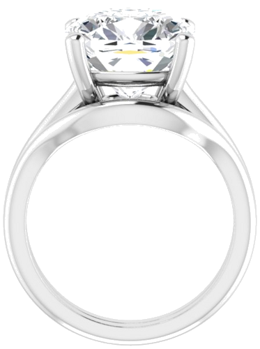 Sužadėtuvių Žiedas „V-End Prong“ 14k white gold Cushion 11mm (7)