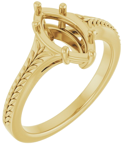 Sužadėtuvių Žiedas „Solitaire“ 10k yellow gold Marquise 10mm x 5mm (1)