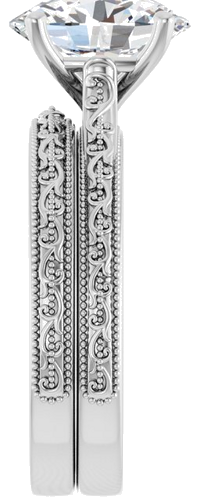 Sužadėtuvių Žiedas „Solitaire Sculptural“ 14k white gold Oval 10mm x 8mm (9)