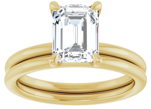 Sužadėtuvių Žiedas „Claw-Prong Solitaire“ 14k yellow gold Emerald 8mm x 6mm (8)