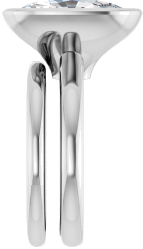 Sužadėtuvių Žiedas „Bezel-Set Solitaire“ 14k white gold Elongated Cushion 14mm x 10mm (9)