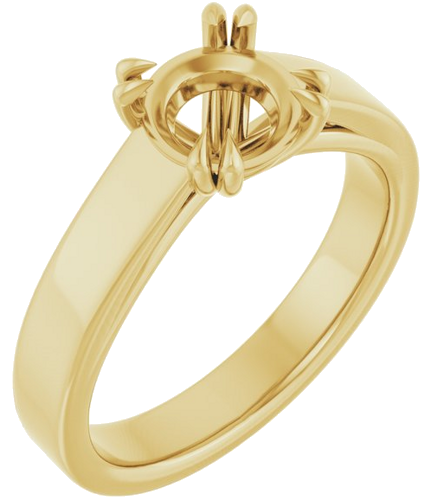 14K Yellow 7 mm Round Engagement Ring Mounting (1)