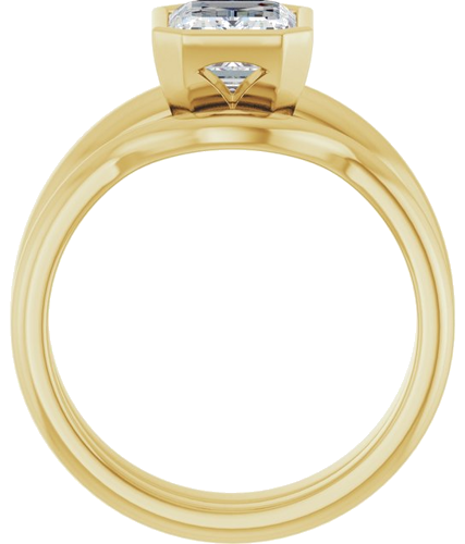 Sužadėtuvių Žiedas „Bezel-Set Solitaire“ 14k yellow gold Emerald 8mm x 6mm (7)