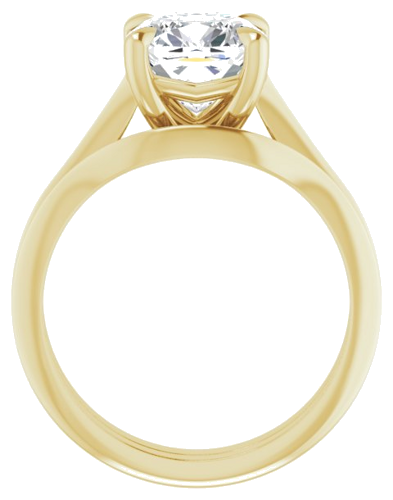 14K Yellow 8 mm Cushion Solitaire Engagement Ring Mounting (7)