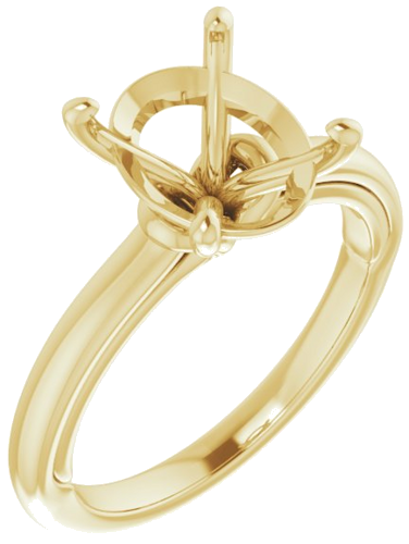 Sužadėtuvių Žiedas „Solitaire“ 585 Geltonojo Aukso Oval 11mm x 9mm (1)