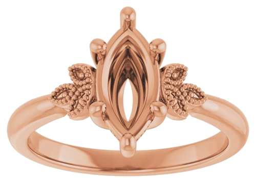 Sužadėtuvių Žiedas „Solitaire“ 417 Rožinis Aukso Marquise 10mm x 5mm (3)