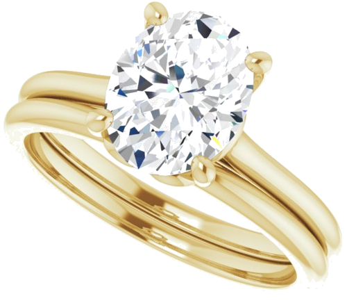 14K Yellow  9x7 mm Oval Solitaire Engagement Ring Mounting (10)