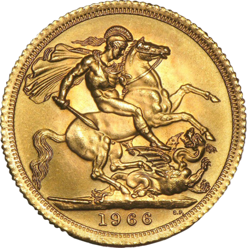 Великобритания Златна монета Суверен Елизабет II (1974-1984) (2)