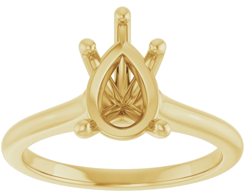 Sužadėtuvių Žiedas „Solitaire“ 585 Geltonojo Aukso Pear Shape 10mm x 7mm (3)