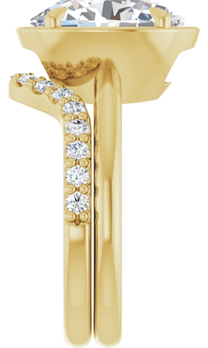 Sužadėtuvių Žiedas „Claw-Prong Solitaire Bezel-Style“ 14k yellow gold Oval 12mm x 10mm (9)