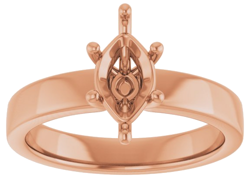 Sužadėtuvių Žiedas „Solitaire“ 417 Rožinis Aukso Marquise 10mm x 5mm (3)