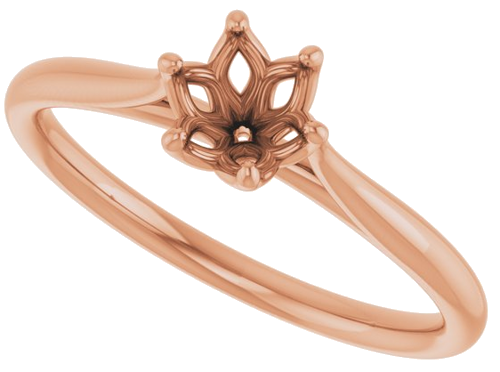 14K Rose 5.2 mm Round Engagement Ring Mounting (5)