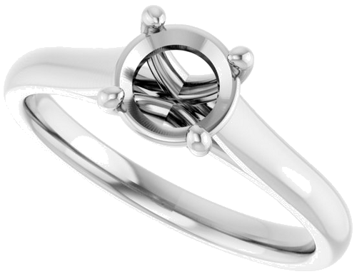 Sužadėtuvių Žiedas „Solitaire“ 585 Baltojo Aukso Round 6.5mm (5)