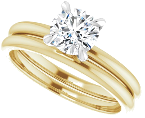 Sužadėtuvių Žiedas „Solitaire“ 14k yellow/white gold Round 6mm (10)