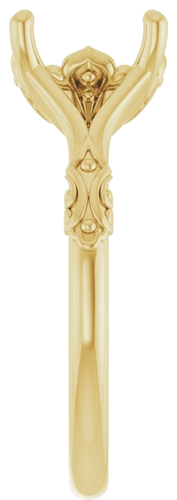 Sužadėtuvių Žiedas „Solitaire Sculptural“ 14k yellow gold Oval 10mm x 8mm (4)