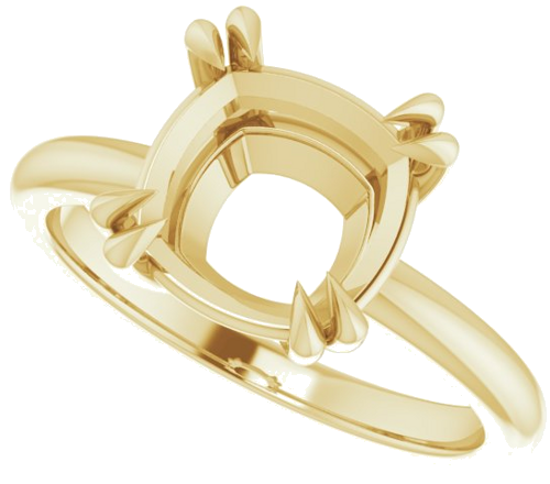 Sužadėtuvių Žiedas „Double Claw-Prong Solitaire“ 18k yellow gold Cushion 9mm (5)