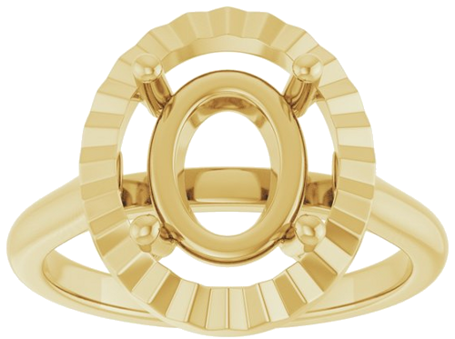 Sužadėtuvių Žiedas „Solitaire Geometric“ 14k yellow gold Oval 10mm x 8mm (3)