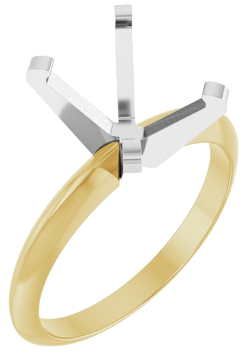 Sužadėtuvių Žiedas „Solitaire“ 585 Baltojo Ir Geltonojo Aukso Oval 10mm x 8mm (1)