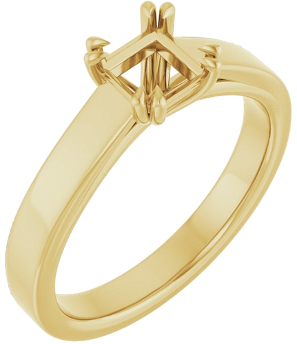 Sužadėtuvių Žiedas „Double Claw-Prong Solitaire“ 14k yellow gold Square 5mm (1)
