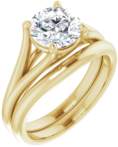 Sužadėtuvių Žiedas „Solitaire“ 14k yellow gold Round 7.4mm (6)