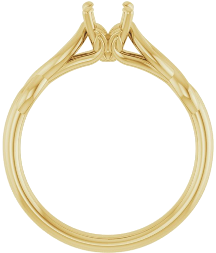 14K Yellow  5.2 mm Round Solitaire Engagement Ring Mounting (2)