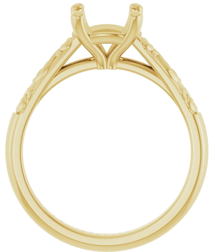 Sužadėtuvių Žiedas „Solitaire“ 14k yellow gold Cushion 7mm (2)