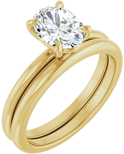 10K Yellow 8x6 mm Oval Solitaire Engagement Ring Mounting (6)