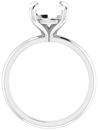 14K White  9 mm Round Solitaire Engagement Ring Mounting (2)